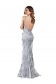 Argent Sirène Col V Crêpe Stretch Paillette Tulle Longue Formelles Robes demoiselle d'honneur / Robes de soirée / Robes de bal en Ligne