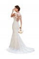 Blanc Sirène Col V Dentelle Robes de mariée en Ligne