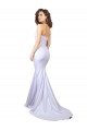 Blanc Sirène Sans bretelle Col Haut Crêpe Stretch Simple Plage Robes de mariée en Ligne