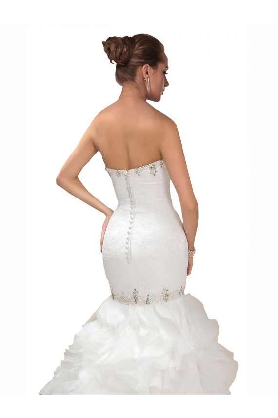 Blanc Sirène Tulle Robes de mariée en Ligne