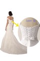 Blanc Sirène Épaule Dénudée Dentelle Plage Robes de mariée en Ligne