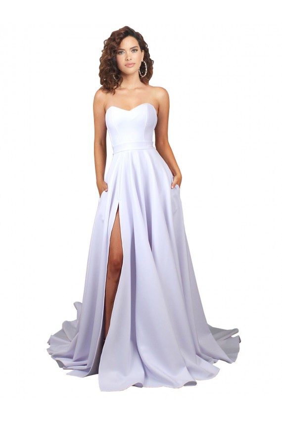 Blanc Trapèze Crêpe Stretch Simple Plage Robes de mariée en Ligne