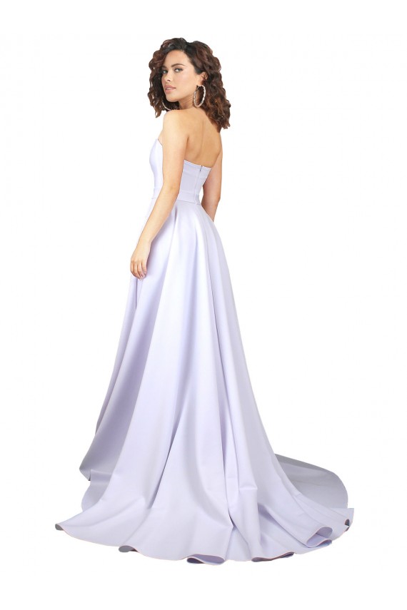 Blanc Trapèze Crêpe Stretch Simple Plage Robes de mariée en Ligne