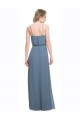 Bleu 135 Trapèze Bretelles spaghetti Mousseline Longue Robes demoiselle d'honneur en Ligne