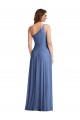 Bleu Windsor Trapèze Mousseline Longue Formelles Robes demoiselle d'honneur / Robes de soirée en Ligne