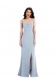 Bleu ciel clair Trompette Bretelles spaghetti Crêpe Stretch Longue Formelles Robes demoiselle d'honneur / Robes de soirée / Robes de bal en Ligne