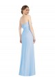 Bleu ciel clair Trompette Sans bretelle Mousseline Longue Formelles Robes demoiselle d'honneur / Robes de soirée en Ligne