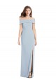 Bleu ciel clair Trompette Épaule Dénudée Crêpe Stretch Longue Robes demoiselle d'honneur / Robes de bal en Ligne