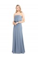 Bleu fumée Fourreau Col Haut Crêpe Stretch Longue Formelles Robes demoiselle d'honneur / Robes de soirée / Robes de bal en Ligne