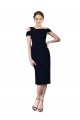 Bleu marine foncé Sirène Épaule Dénudée Crêpe Stretch Courte Robes demoiselle d'honneur / Robes de soirée / Robes de cocktail en Ligne