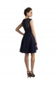 Bleu marine foncé Trapèze Col V Dentelle Courte Robes demoiselle d'honneur / Robes de cocktail en Ligne