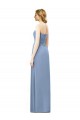 Bleu poussiéreux Trapèze Sans bretelle Mousseline Longue Robes demoiselle d'honneur en Ligne