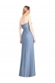 Bleu poussiéreux Trompette Sans bretelle Mousseline Longue Robes demoiselle d'honneur en Ligne