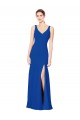 Bleu roi Fourreau Mousseline Longue Robes demoiselle d'honneur en Ligne