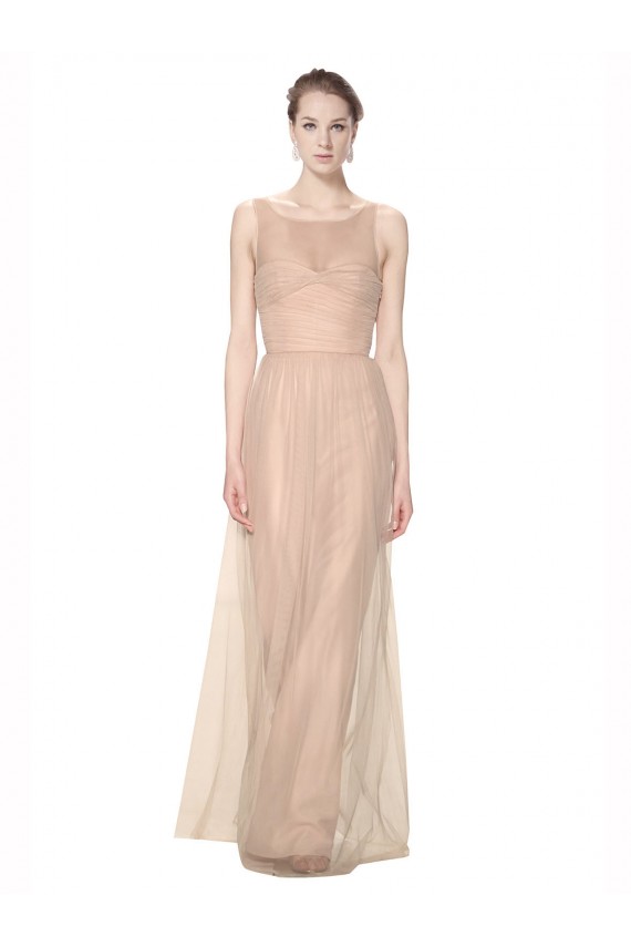 Blush 95 Fourreau Illusion Tulle Longue Robes demoiselle d'honneur en Ligne