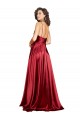 Bordeaux Trapèze Bretelles spaghetti Satiné Soyeux Longue Formelles Robes demoiselle d'honneur / Robes de soirée / Robes de bal en Ligne