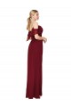 Bordeaux Trompette Épaule Dénudée Mousseline Longue Formelles Robes demoiselle d'honneur / Robes de soirée / Robes de bal en Ligne