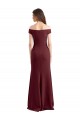 Bordeaux foncé Fourreau Épaule Dénudée Col Haut Crêpe Stretch Longue Robes demoiselle d'honneur / Robes de bal en Ligne