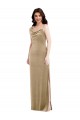 Champagne Fourreau Velours Stretch Longue Formelles Robes demoiselle d'honneur / Robes de soirée / Robes de bal en Ligne