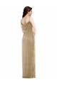 Champagne Fourreau Velours Stretch Longue Formelles Robes demoiselle d'honneur / Robes de soirée / Robes de bal en Ligne