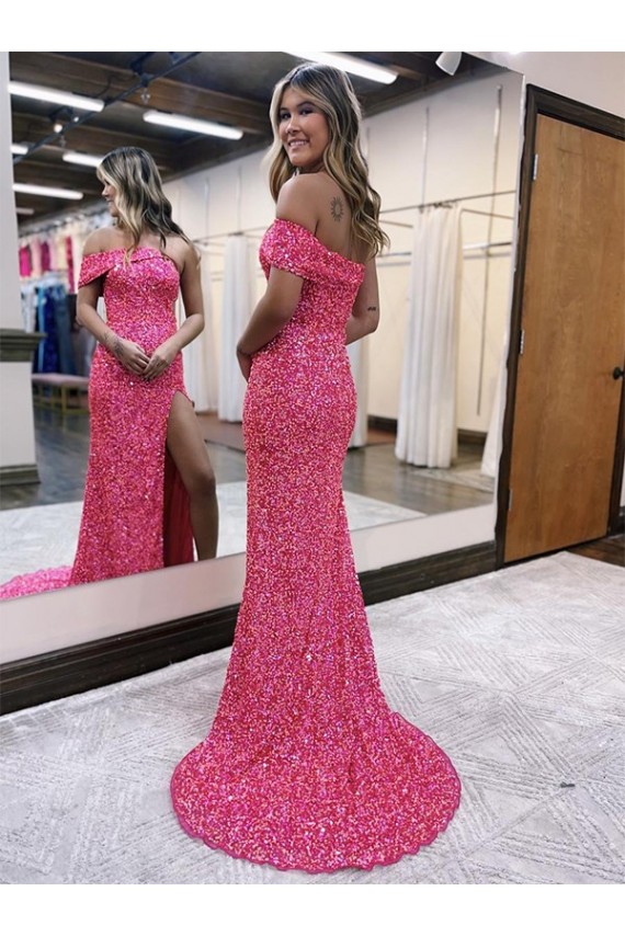 Fourreau Balayage train Paillettes Velours Longue Robes de bal en Ligne