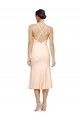 Fourreau Col V midi Crêpe Stretch Courte Robes demoiselle d'honneur / Robes de bal / Robes de cocktail en Ligne