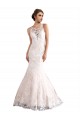 Ivoire & Champagne Sirène Illusion Traîne cathédrale Tulle Dentelle Robes de mariée en Ligne