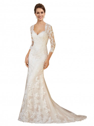 Ivoire Fourreau Dentelle Robes de mariée en Ligne