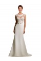 Ivoire Fourreau Illusion Mousseline Dentelle Robes de mariée en Ligne