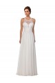 Ivoire Fourreau Illusion Mousseline Robes de mariée en Ligne