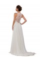 Ivoire Fourreau Illusion Mousseline Robes de mariée en Ligne