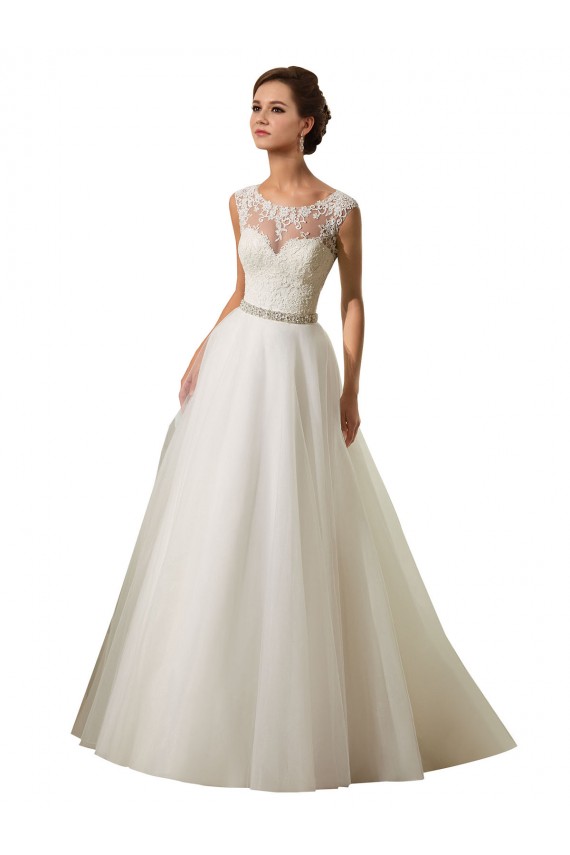 Ivoire Princesse Illusion Tulle Dentelle Robes de mariée en Ligne