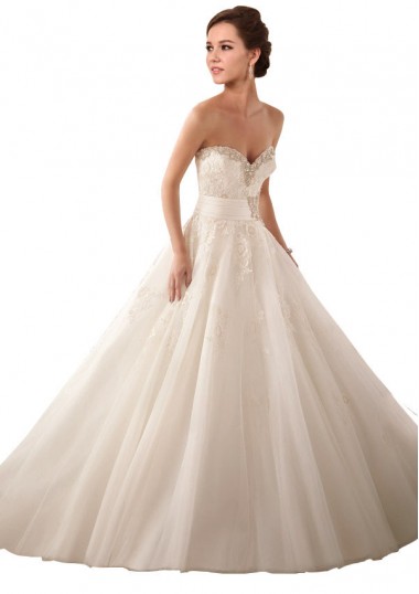 Ivoire Princesse Satiné Tulle Dentelle Robes de mariée en Ligne