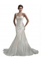 Ivoire Sirène Satiné Plage Robes de mariée en Ligne