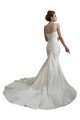 Ivoire Sirène Satiné Plage Robes de mariée en Ligne