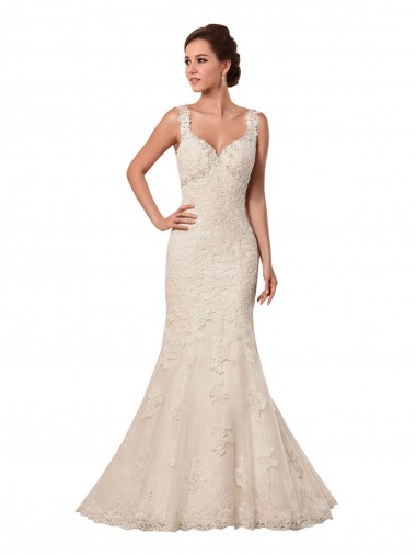 Ivoire Sirène Tulle Dentelle Robes de mariée en Ligne
