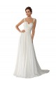 Ivoire Trapèze Mousseline Dentelle Robes de mariée en Ligne