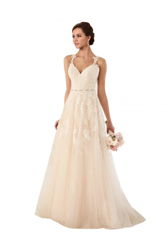 Ivoire Trapèze Tulle Dentelle Robes de mariée en Ligne