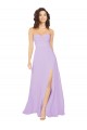 Lilas Trapèze Sans bretelle Mousseline Longue Robes demoiselle d'honneur en Ligne
