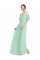 Menthe verte Trapèze Épaule Dénudée Bretelles spaghetti Mousseline Longue Robes demoiselle d'honneur en Ligne