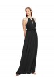Noir Fourreau Licou Mousseline Longue Robes demoiselle d'honneur en Ligne
