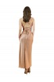 Or rose Fourreau midi Satiné Soyeux Courte Robes demoiselle d'honneur / Robes de soirée / Robes de cocktail en Ligne