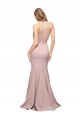 Rose poussiéreux Fourreau Col Haut Balayage train Crêpe Stretch Longue Formelles Robes demoiselle d'honneur / Robes de soirée / Robes de bal en Ligne