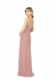 Rose poussiéreux Fourreau Sans bretelle Mousseline Longue Robes demoiselle d'honneur en Ligne
