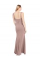 Rose poussiéreux Sirène Col Carré Col Haut Crêpe Stretch Longue Robes demoiselle d'honneur / Robes de bal en Ligne