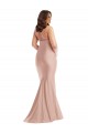 Rose poussiéreux Sirène Licou Satiné Soyeux Longue Formelles Robes demoiselle d'honneur / Robes de soirée / Robes de bal en Ligne