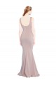 Rose poussiéreux Sirène Scoop Crêpe Stretch Longue Formelles Robes demoiselle d'honneur / Robes de soirée / Robes de bal en Ligne