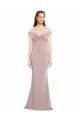 Rose poussiéreux Sirène Épaule Dénudée Col V Crêpe Stretch Longue Formelles Robes demoiselle d'honneur / Robes de soirée / Robes de bal en Ligne
