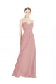 Rose poussiéreux Trapèze Mousseline Longue Robes demoiselle d'honneur en Ligne