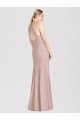Rose poussiéreux Trompette Licou Crêpe Stretch Longue Robes demoiselle d'honneur en Ligne